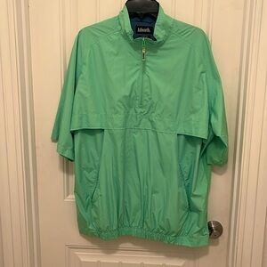 Ashworth Feather Weight Water Resistant 1/4 zip sh/sleeve jacket men sz‎ L green